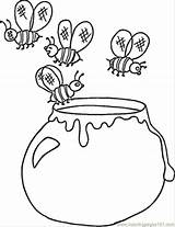 Honey Coloring Pot Pages Ukrainian Color Jar Printable Template Apple Public sketch template