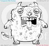 Devil Ugly Outlined Sad Coloring Clipart Cartoon Vector Cory Thoman sketch template