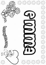 Emma Coloring Pages Name Color Kids Girls Template Sheets Girly Hellokids Choose Board Names sketch template