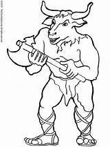 Minotaur Coloring Pages Colouring Kids Audio Printable Creatures Cartoon sketch template
