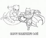 Coloring Pages Batman Catwoman Valentine Heart Color Printable Info Online sketch template