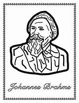 Coloring Distance Composer Brahms Romantic Portrait Learning sketch template