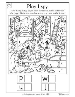 color words  spy worksheets move mountains  kindergarten english