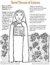 Coloring Therese Lisieux St sketch template