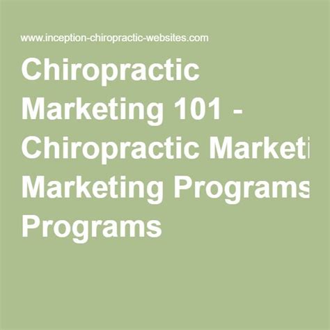 chiropractic marketing 101 chiropractic marketing programs