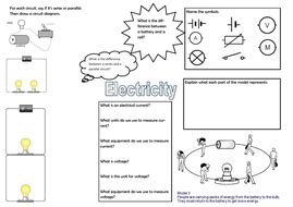 simple circuit worksheet teaching resources