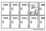 Locker School Coloring Area Outline Parts Pages Flashcards Clipart Middle Flashcard Click sketch template
