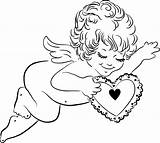 Cherub Drawing Line Coloring Clipart Book Angel Silhouette Paintingvalley Monochrome Emotion Draw Photography Heart Vector Drawings sketch template
