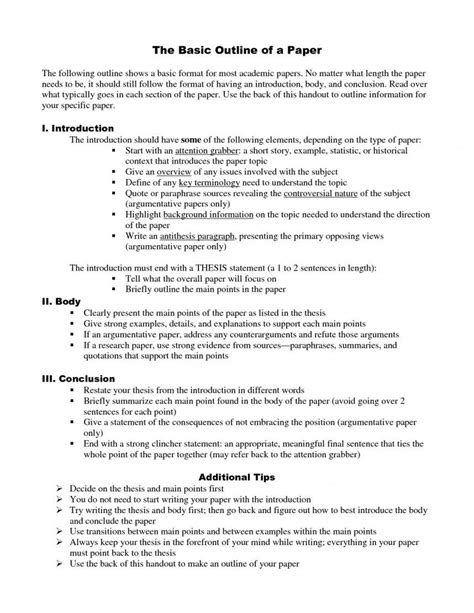 college  format college research paper outline template