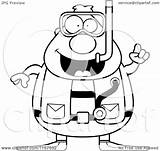 Chubby Clipart Diver Scuba Idea Male Cartoon Cory Thoman Outlined Coloring Vector 2021 sketch template