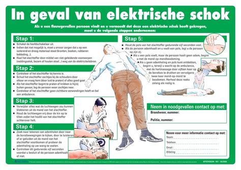 ehbo posters  geval van elektrische schok seton belgie