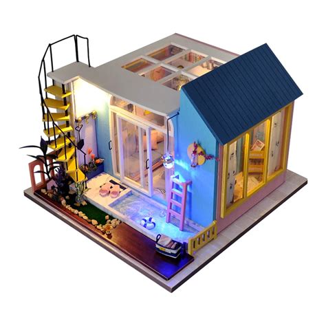 diy poppenhuis miniatuur met meubels  handgemaakte speelgoed voor