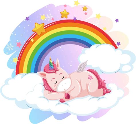 cute pegasus laying  cloud   pastel sky  rainbow