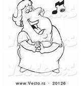 Opera Cartoon Fat Lady Coloring Singing Outlined Vector Royalty Stock Sing Illustrations Clipart Viking Singer Female Designs Vecto Rs sketch template