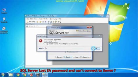 recover sa password for sql server 2005 2008 2012 2014 youtube