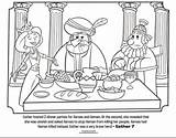 Esther Coloring Bible Pages Queen Kids Dinner Party King School Sunday Activities Xerxes Haman Whatsinthebible Veggietales Crafts Story Ester Printable sketch template