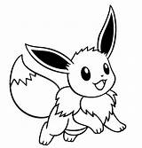 Pokemon Eevee Coloring Cute Pages Drawings Printable Sketchite sketch template