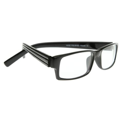 classic thin rectangle clear lens rx optical glasses zerouv