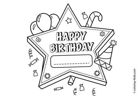 images  happy birthday coloring pages  pinterest
