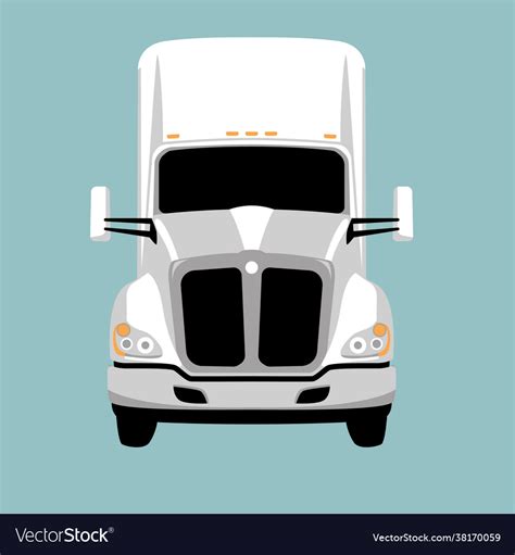 semi truck flat style front view royalty  vector image