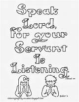Samuel Coloring Pages Bible Listening Servant Speak Lord Kids Sheets Printable Sunday Color School Colouring God Speaks Activities Print Clip sketch template