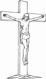 Jesus Crucifixion Coloring Pages Printable Kids Christ Cross sketch template