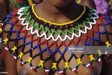 A Maiden Wears A Traditional Zulu Necklace As She