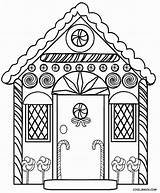Gingerbread Coloring Pages House Printable Kids Crafts Template Christmas sketch template