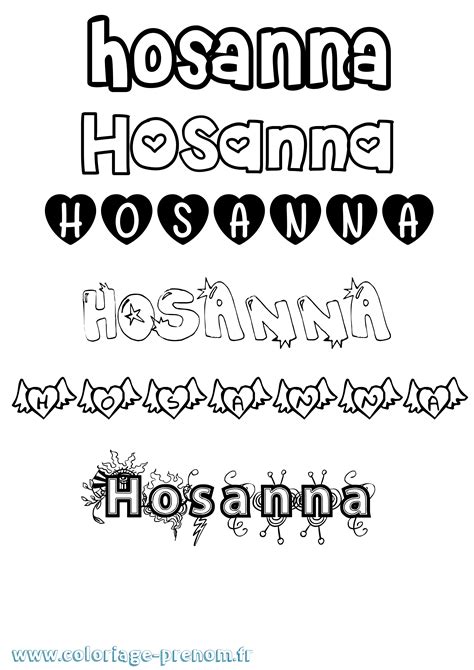 coloriage du prenom hosanna  imprimer ou telecharger facilement