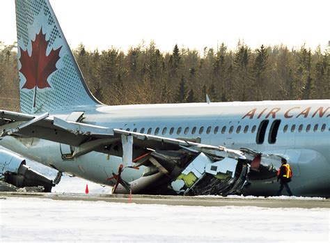 wreckage  air canada plane removed  runway  halifax crash