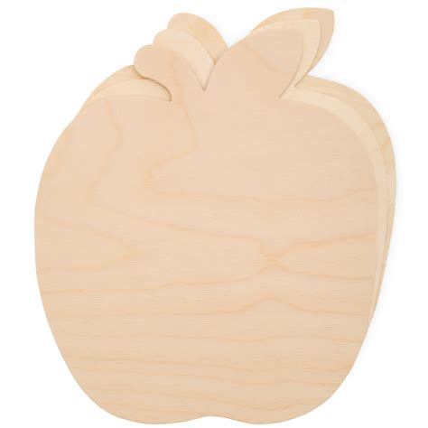large wooden apple cutouts     pack   unfinished wooden
