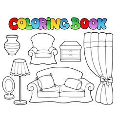 coloring book house theme image  royalty  vector image