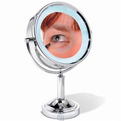 magnifying vanity makeup cosmetic mirror  lighted  leds chrome ebay