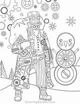 Coloring Pages Christmas Steampunk Adult Coloringgarden Printable Printables Colouring Book Color Winter Garden Colors Teddy Bear Diy Books Navidad Nature sketch template