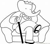 Babar Sofa Sitting King Coloring Pages Coloringpages101 Color Getcolorings sketch template
