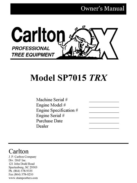 carlton sp trx owners manual   manualslib