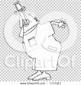 Swallowing Worker Practicing Outlined Sword Man Royalty Clipart Vector Cartoon Djart sketch template