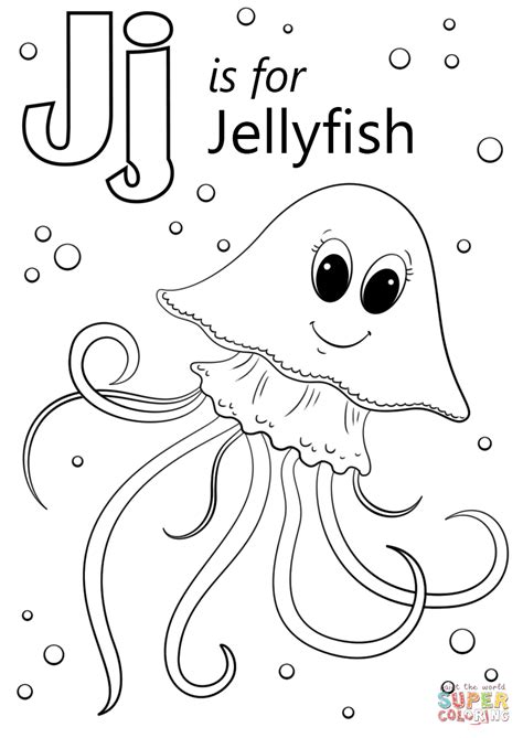 letter    jellyfish coloring page  printable coloring pages