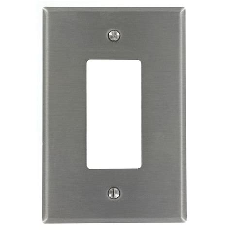 leviton  gang decora oversized wall plate stainless steel   home depot