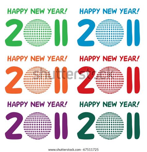 Set Sex Happy New Year Sign Stock Vector Royalty Free 67511725