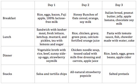 lactose intolerant diet  day meal plan