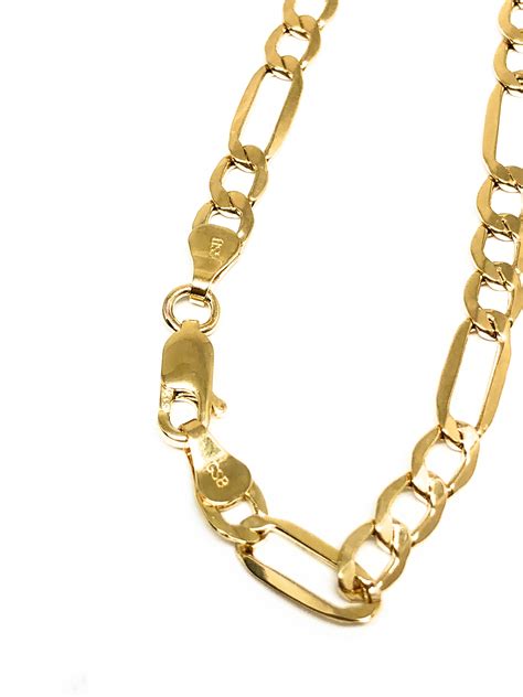 solid gold figaro chain   inches  mm fran  jewelry