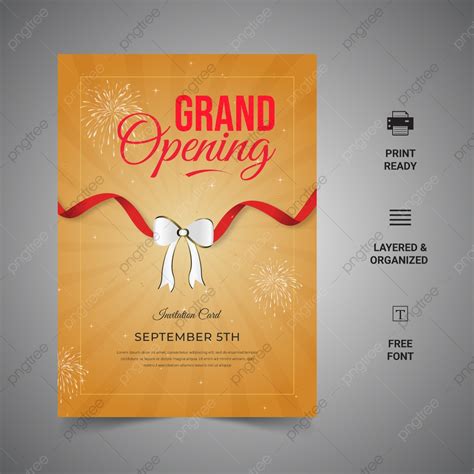 modern grand opening ceremony invitation card flyer