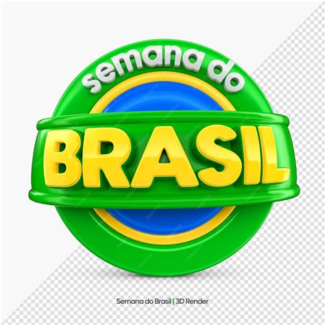 premium psd label brazil independence day  render brazil week