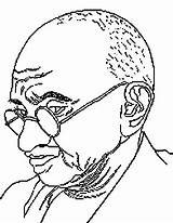 Gandhi Mahatma Colouring sketch template