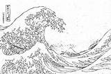 Hokusai Onda Kanagawa sketch template