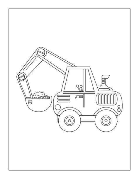 construction truck vehicle coloring pages  kids ii print etsy