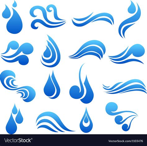water symbol set royalty  vector image vectorstock