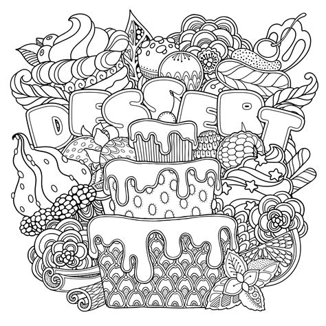 mix  desserts cupcakes adult coloring pages
