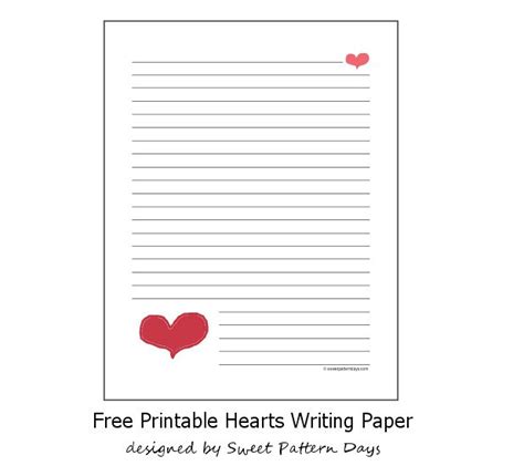 cute heart writing paper perfect  love letters writing paper